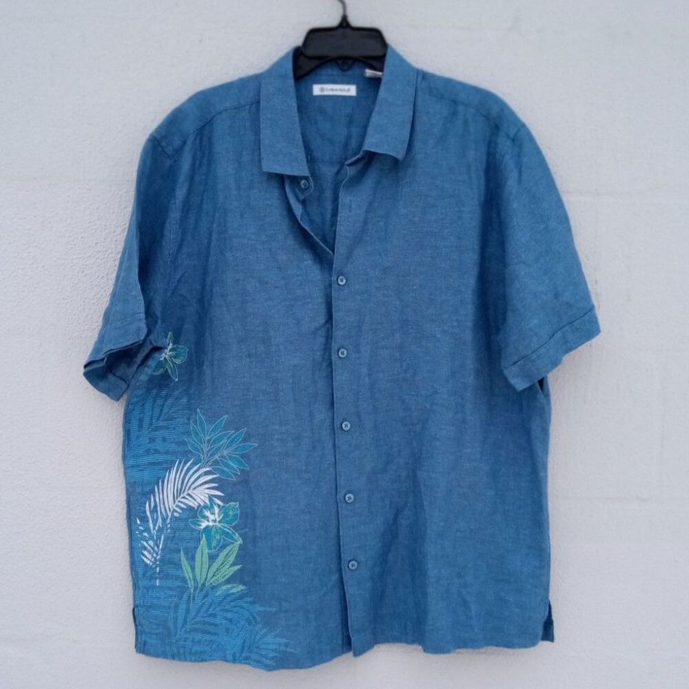 Cubavera Men's Linen/Cotton Tropical Button-up Shirt XL